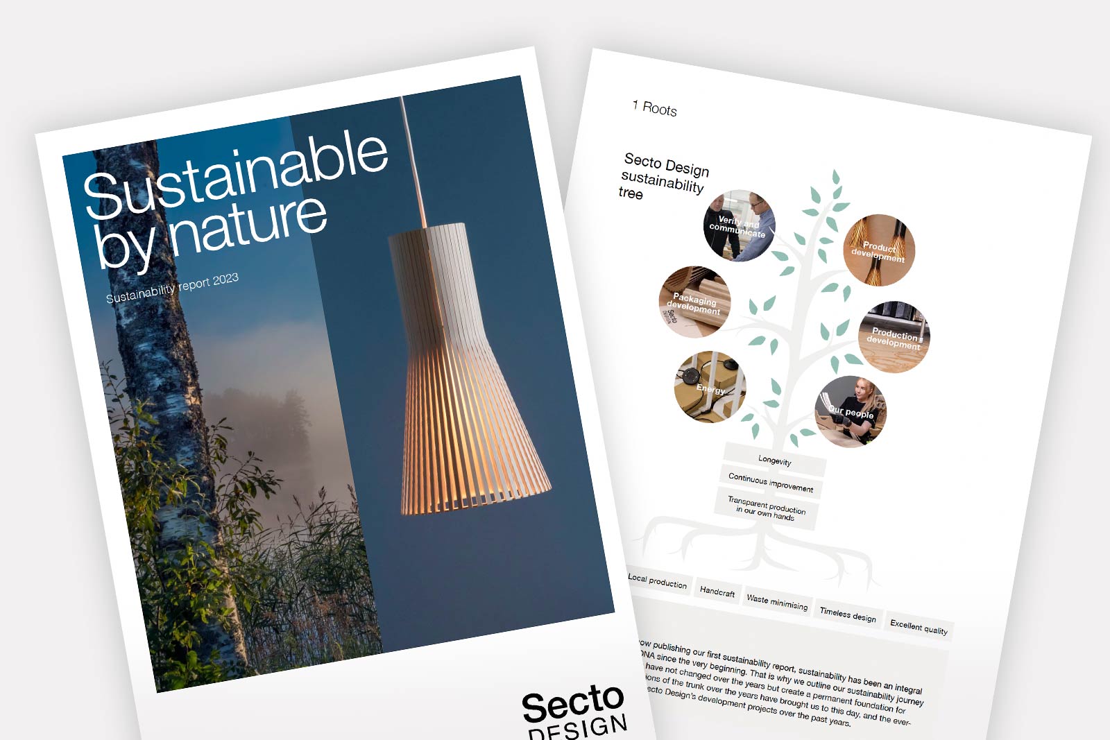 The front cover of the Sustainability report.